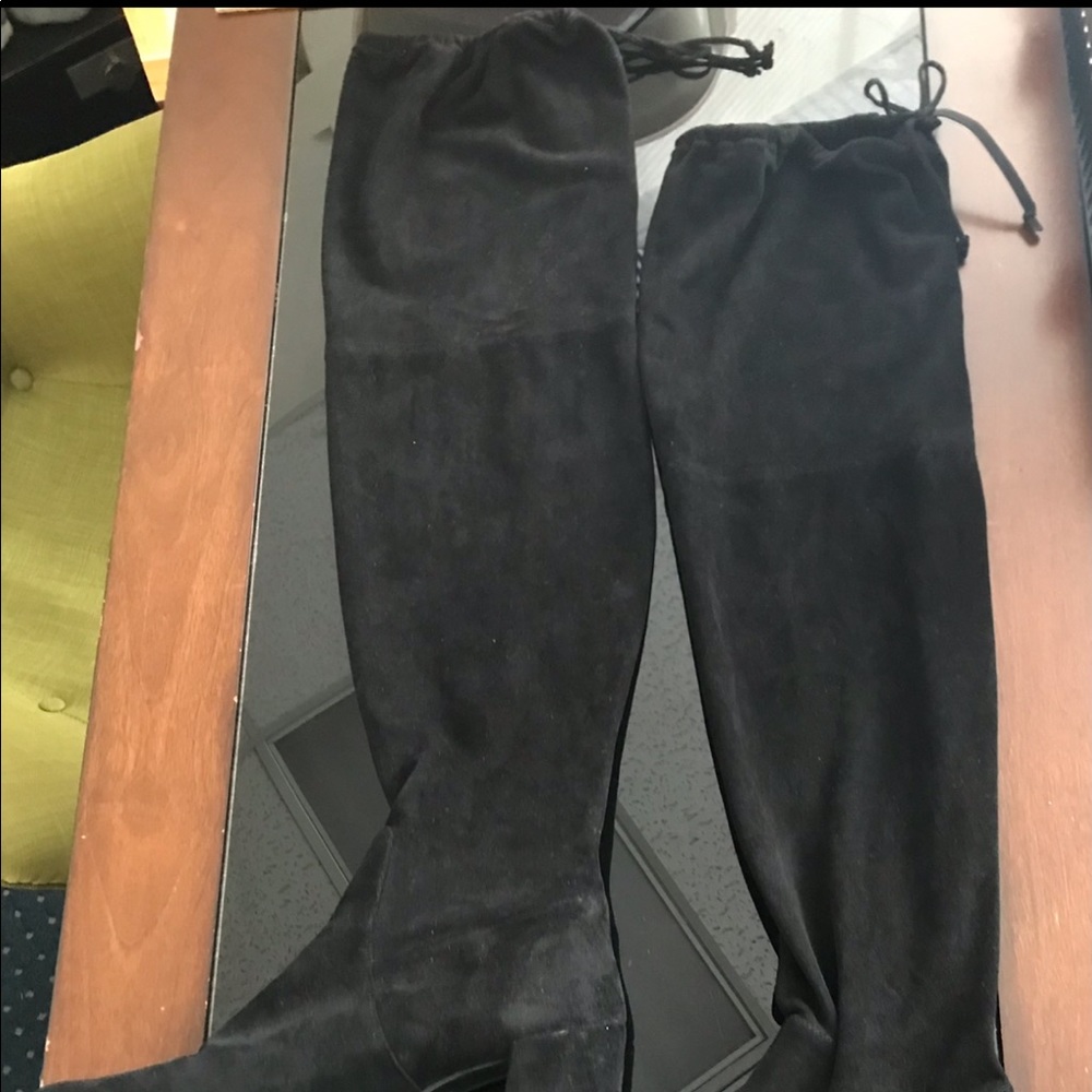 LONG TALL SALLY SIZE 13 BLACK SUEDE CORDELIA OTK SOCK BOOT